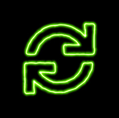 green neon symbol sync