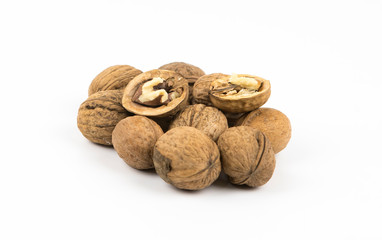 dry Walnut isolated on a white background 