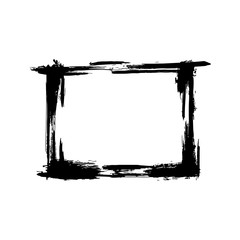 Vector Dry brush frames. Hand drawn artistic frames. Black and white engraved ink art. Frame border ornament square.