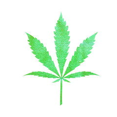 Glitter green cannabis leaf vector