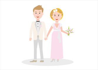 young cute couple just married