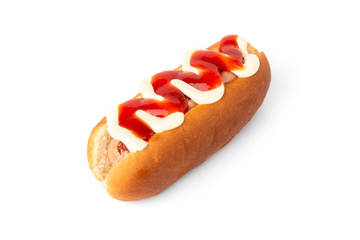 Hot dog isolated on white background. 