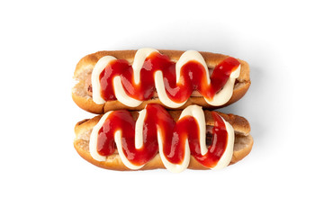 Hot dog isolated on white background. 