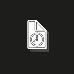 document with clock icon, vector questionnaire illustration - office checklist icon, report