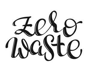 vector lettering words - Zero Waste -