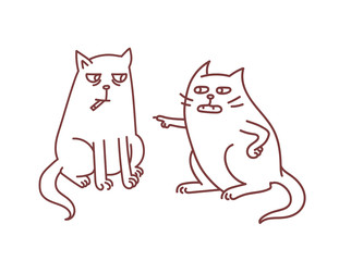 Smoking issues concept as cats