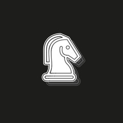 Horse Chess Vector Icon. Chess game horse illustration - game, strategy
