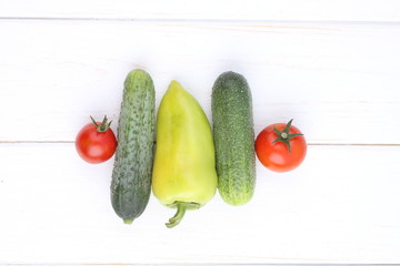 Fresh vegetables on white background