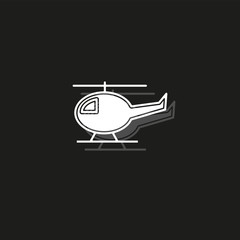 helicopter icon, vector copter, helicopter airline transportation