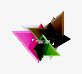 Triangular low poly background design, multicolored triangles. Vector