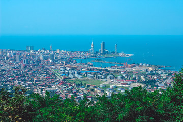 Top view from the observation platform on the city of Batumi, Georgia.