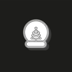 Obraz premium Snow ball Christmas tree vector icon illustration, can be used for web and mobile design