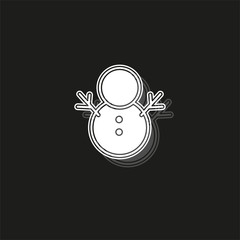 snowman in Christmas and winter theme, glyph style