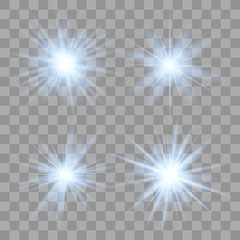 White glowing light set.