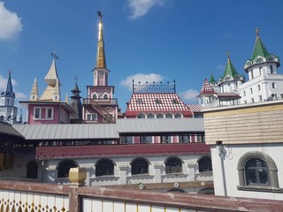 Beautiful view of kremlin in Izmailovo, Moscow, Russia.