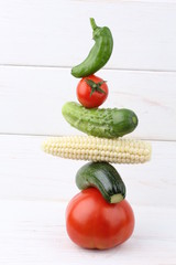 Fresh vegetable on white background