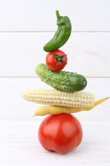 Fresh vegetable on white background