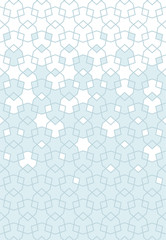 Arabesque vector seamless border. Geometric halftone texture with color tile disintegration or breaking