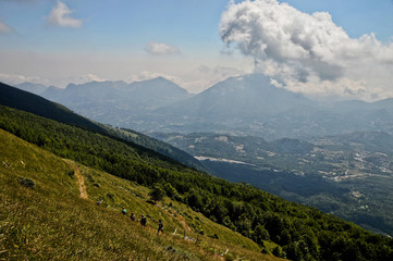 Hiking in the mountains of southern Italy