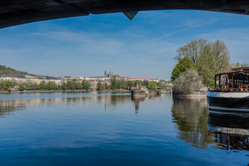 Fototapeta na wymiar Prague, Czech Republuc. View to the Vltava river 