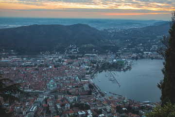 Fototapeta na wymiar City of Como seen from above