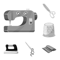 Vector design of dressmaking and textile icon. Set of dressmaking and handcraft stock symbol for web.