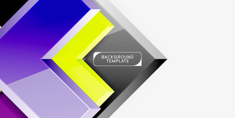 Glossy modern geometric background, abstract arrows composition