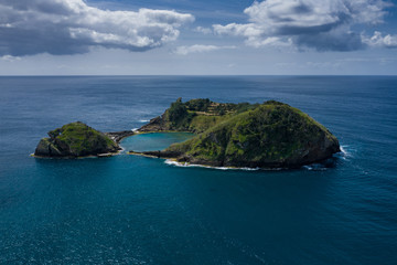 Fototapeta premium Aerial view of Islet of Vila Franca do Campo, Sao Miguel island, Azores, Portugal.