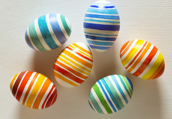 Fototapeta na wymiar Easter eggs hand painted