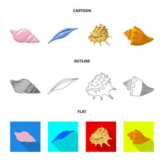 Isolated object of animal and decoration icon. Set of animal and ocean vector icon for stock.