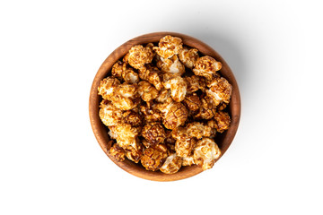 Popcorn isolated on white background.