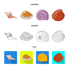 Vector design of animal and decoration logo. Set of animal and ocean stock symbol for web.