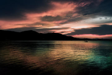 beautiful sunset on the beach, Samui island, Thailand