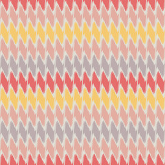 Fabric effect dense geometric design with hand drawn horizontal pastel stripes and accent coral colour. Vector seamless design. Great for wellbeing products, fabric, packaging, stationery and blender