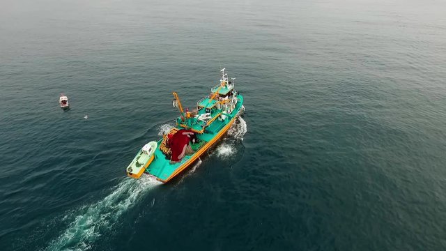 Fisher boat in Istanbul Bosphorus.