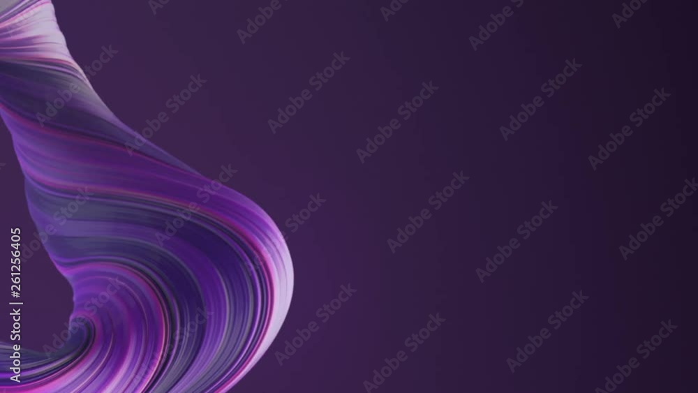 Poster Violet colored twisted shape motion graphics background. Computer generated abstract geometric 3D render loop animation. HD resolution.