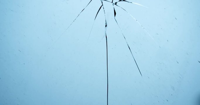 Cracked and chipped windscreen on modern car