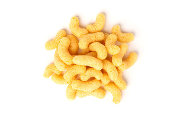Corn sticks isolated on white background.