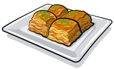 sweet food baklava