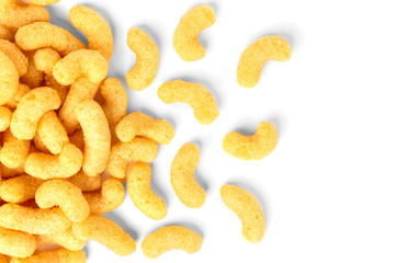 Corn sticks isolated on white background.