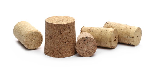 Wine corks isolated on white background