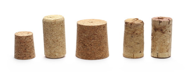 Wine corks isolated on white background