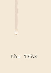 Tear, weeping on the white sheet, a concept of sadness and suffering. Vector background with teardrop