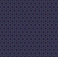 Fototapeta na wymiar Seamless pattern. Geometric mosaic made up of colored round elements on a dark background.