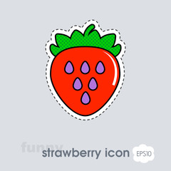 Obraz premium Strawberry icon. Strawberry fruit sign