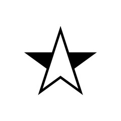 Vector image of a flat star icon. Isolated star on a white background