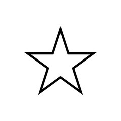Obraz premium Vector image of a flat, linear star icon. Isolated star on a white background