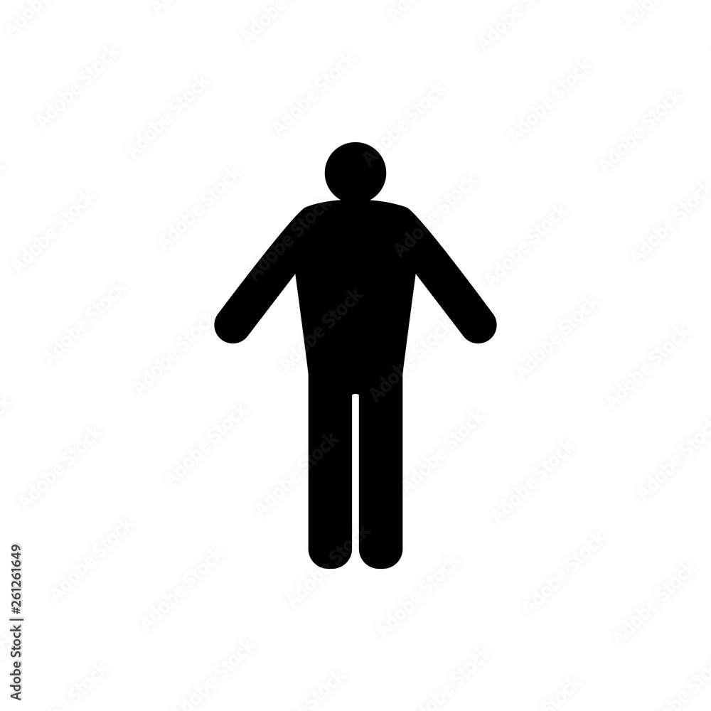 Poster vector flat, isolated image of a silhouette of a man. design of man's icons