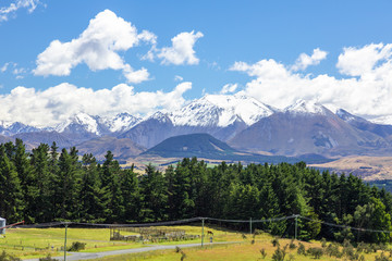 Mountain Alps scenery in south New Zealand