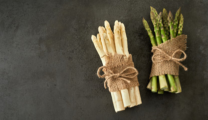 Fresh green and white spring asparagus